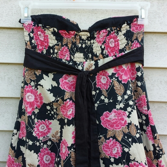 Charlotte Russe Juniors Floral Cotton Strapless Sweetheart Party Dress 7 - Picture 4 of 7
